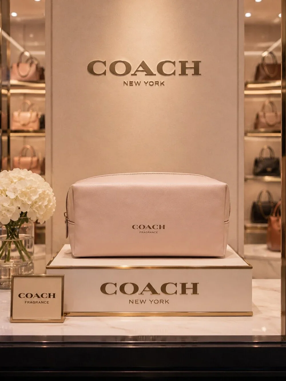 Coach Pink Cosmetic Pouch